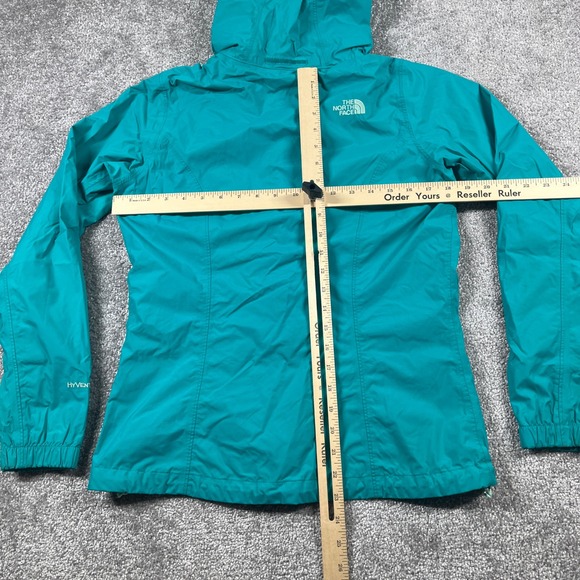 The North Face Jacket Womens Small HyVent Windbreaker Rain Hooded Nylon Teal - Picture 14 of 16